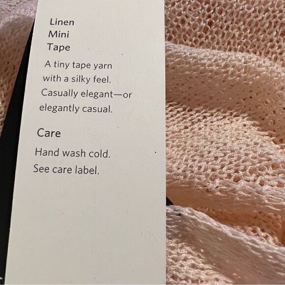 NWT Eileen Fisher Ballet Neck Box Top Shell Peach M Linen Mini Tape Long Sleeve - Picture 9 of 12